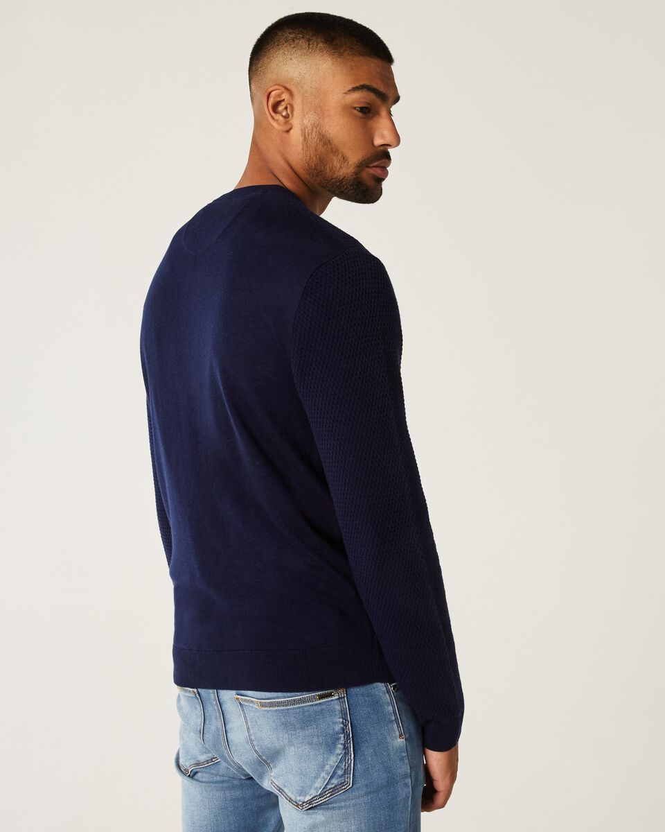 Mens Navy Crew Knit